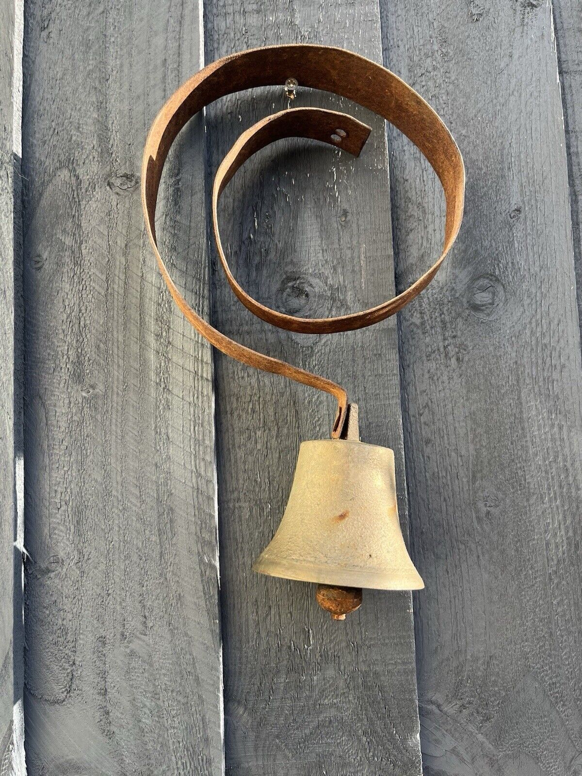 Antique Victorian Shop Keepers Brass Wrought Iron Door Service Bell Loud Ringer photo 100.0