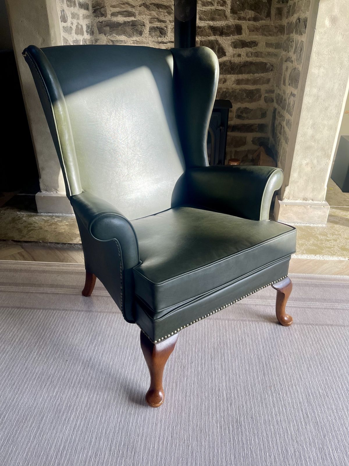 Parker Knoll Armchair Green Leather *Reduced*