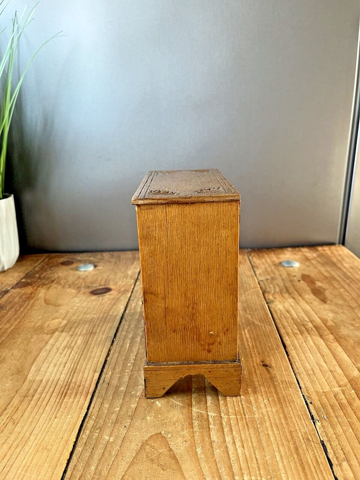 photo vintage Antique Miniature Scratch Built Apprentice Piece Wooden Chest Of Drawers Vintage