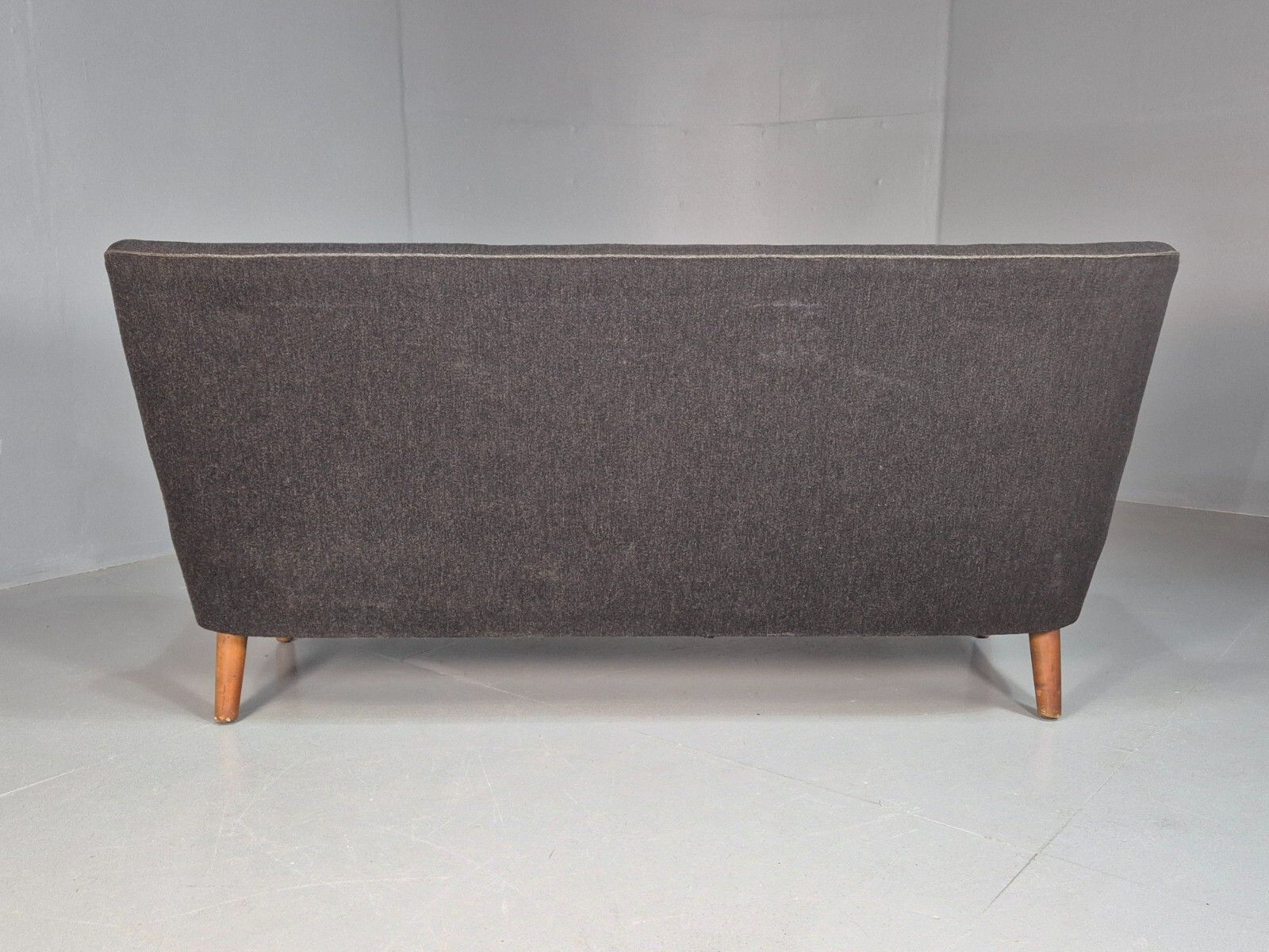 photo vintage Vintage Danish 2 Seat Sofa Dark Grey Mid Century Modern Retro 1950s Eb8318 Mnor