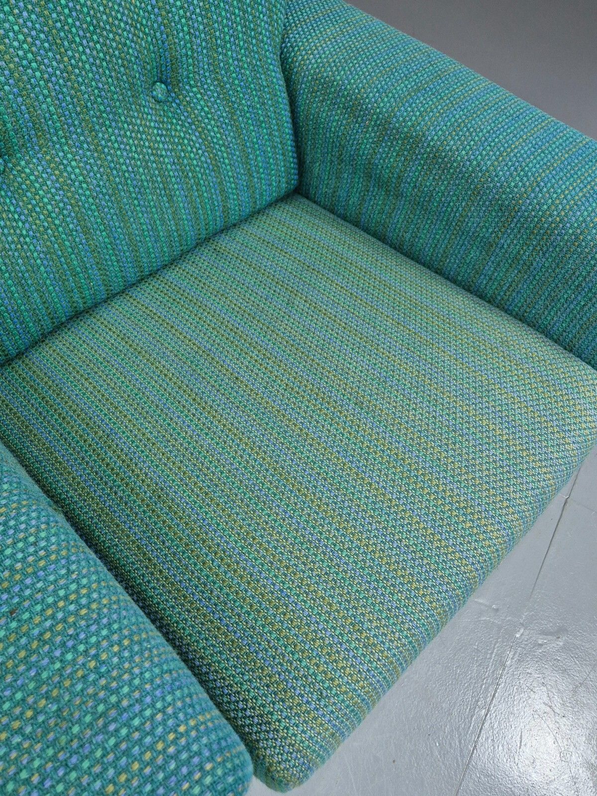 Furniture Vintage Danish Lounge Chair Blue Wool Retro Mcm 1970s E8292 Mnor photo