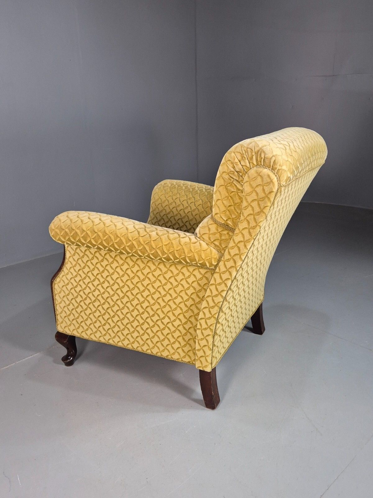 Furniture Vintage Danish Lounge Chair Gold Moquette Art Deco 1930s Antique Eb8223 Vclo photo