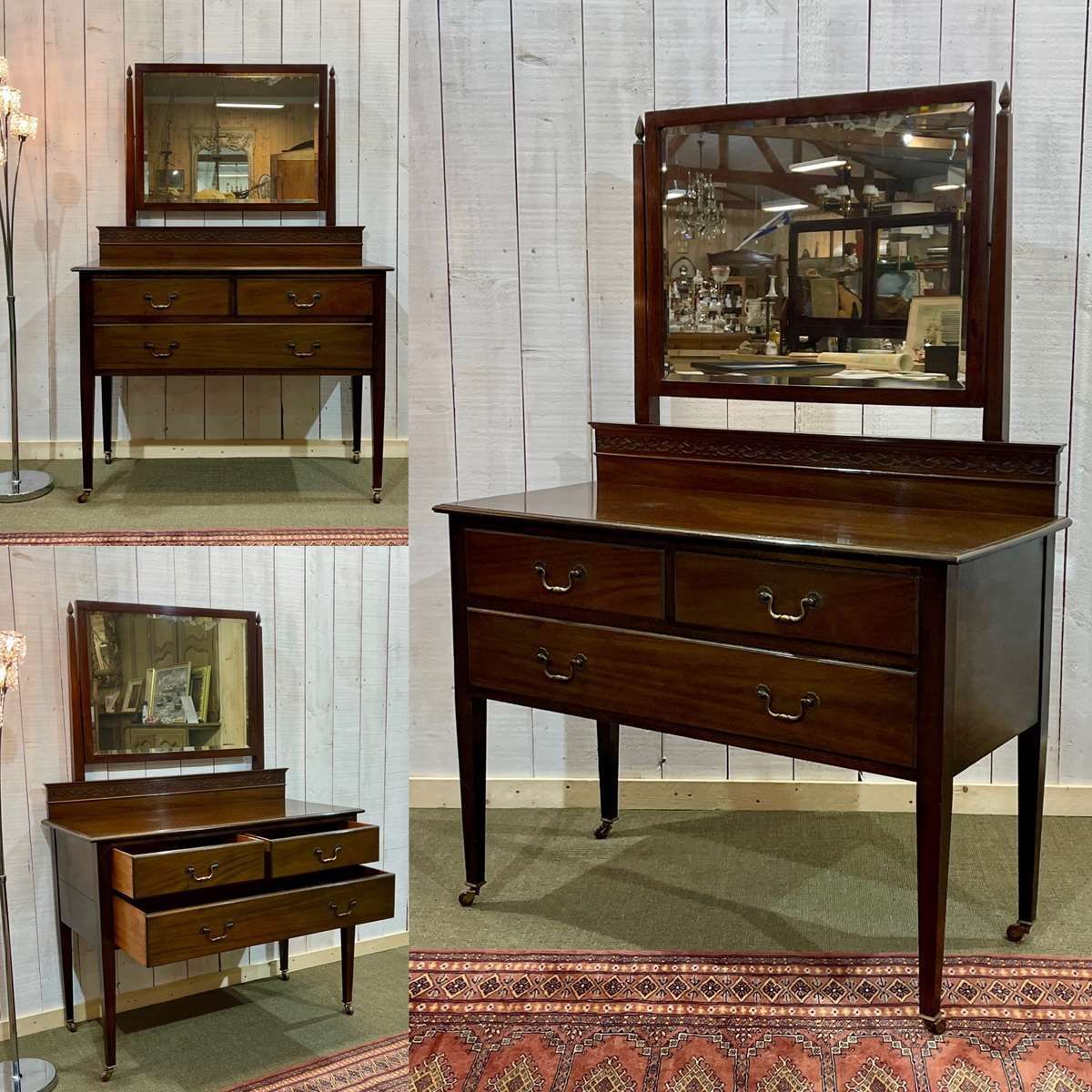 English Mahogany Dressing Table Early 20th Century