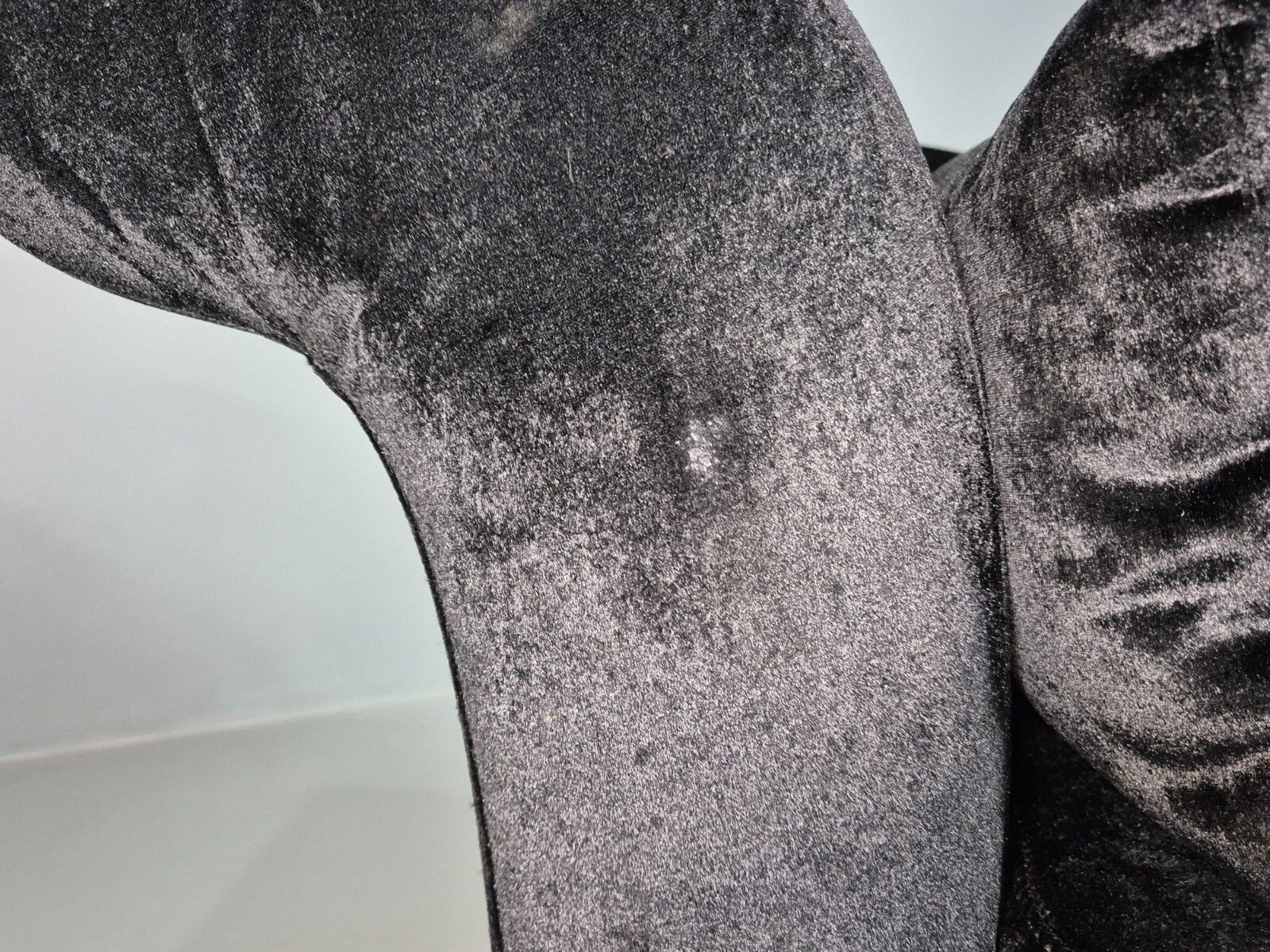Vintage Chaise Lounge Black Velvet Velour Modern Eb8202 Vcha photo vinterior
