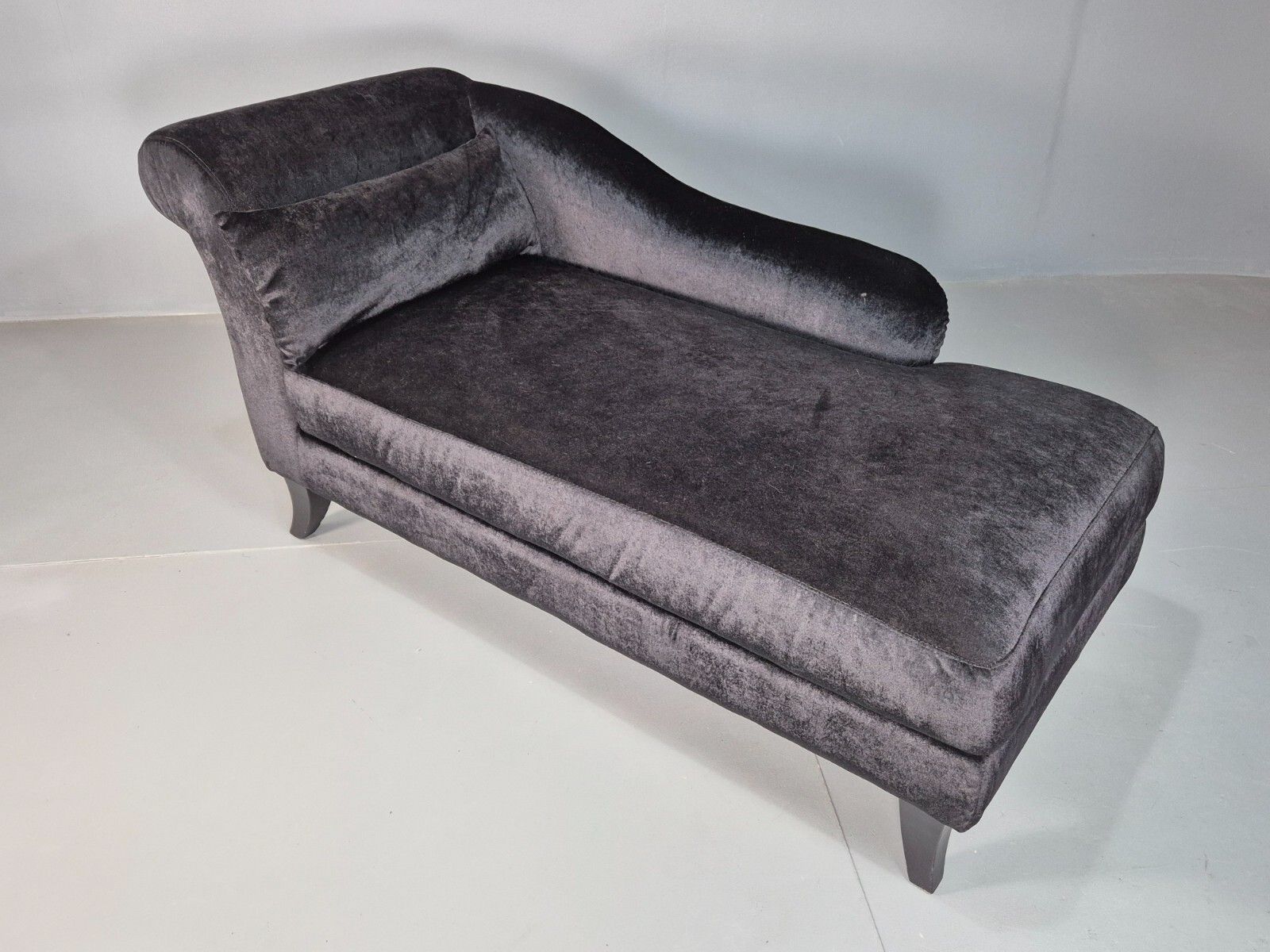 Vintage Chaise Lounge Black Velvet Velour Modern Eb8202 Vcha photo vintage