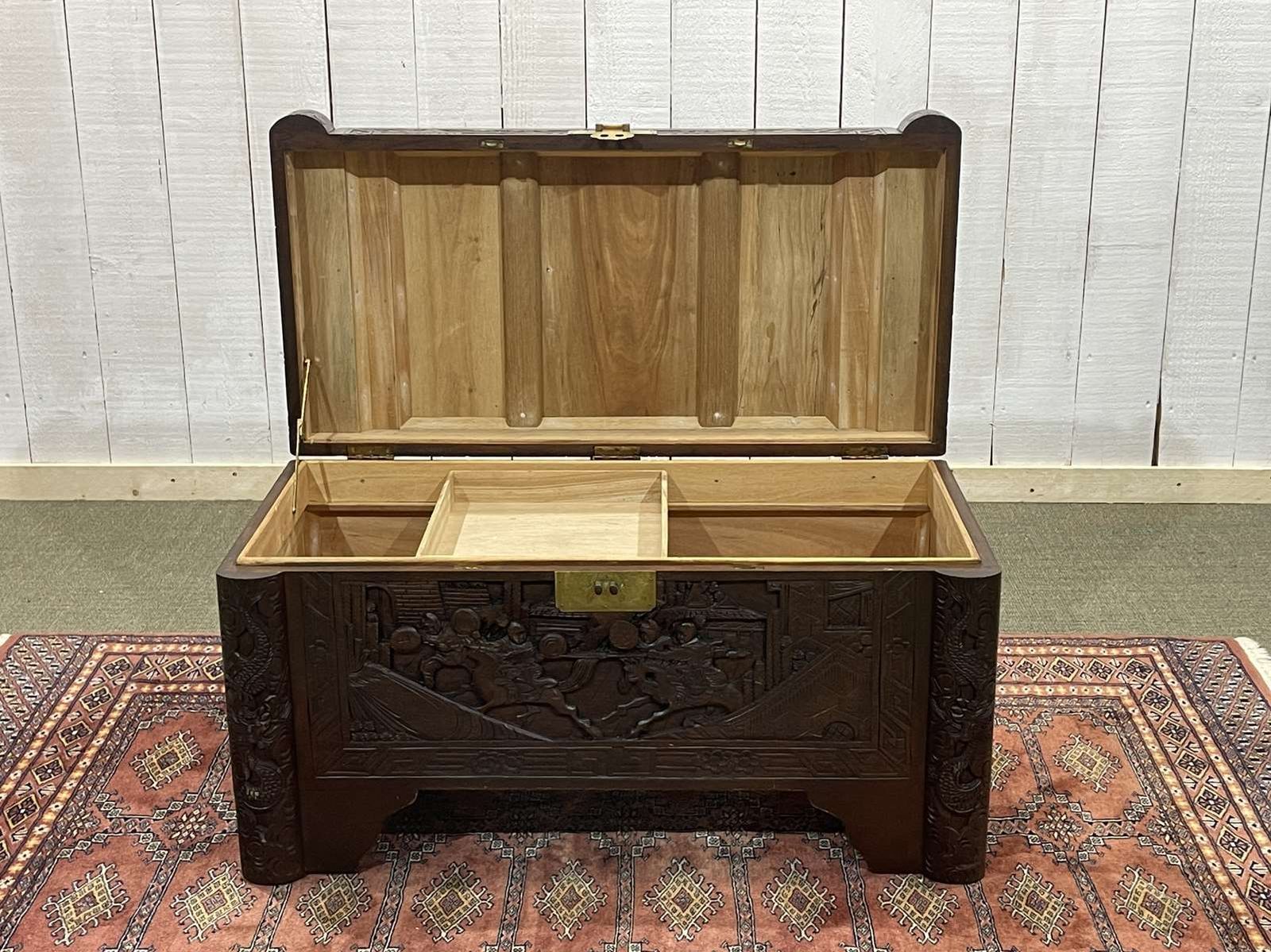 20th Century Asian Teak And Camphor Wood Chest photo vintage