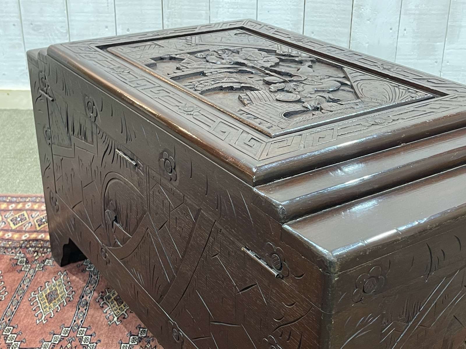 760.0 20th Century Asian Teak And Camphor Wood Chest photo
