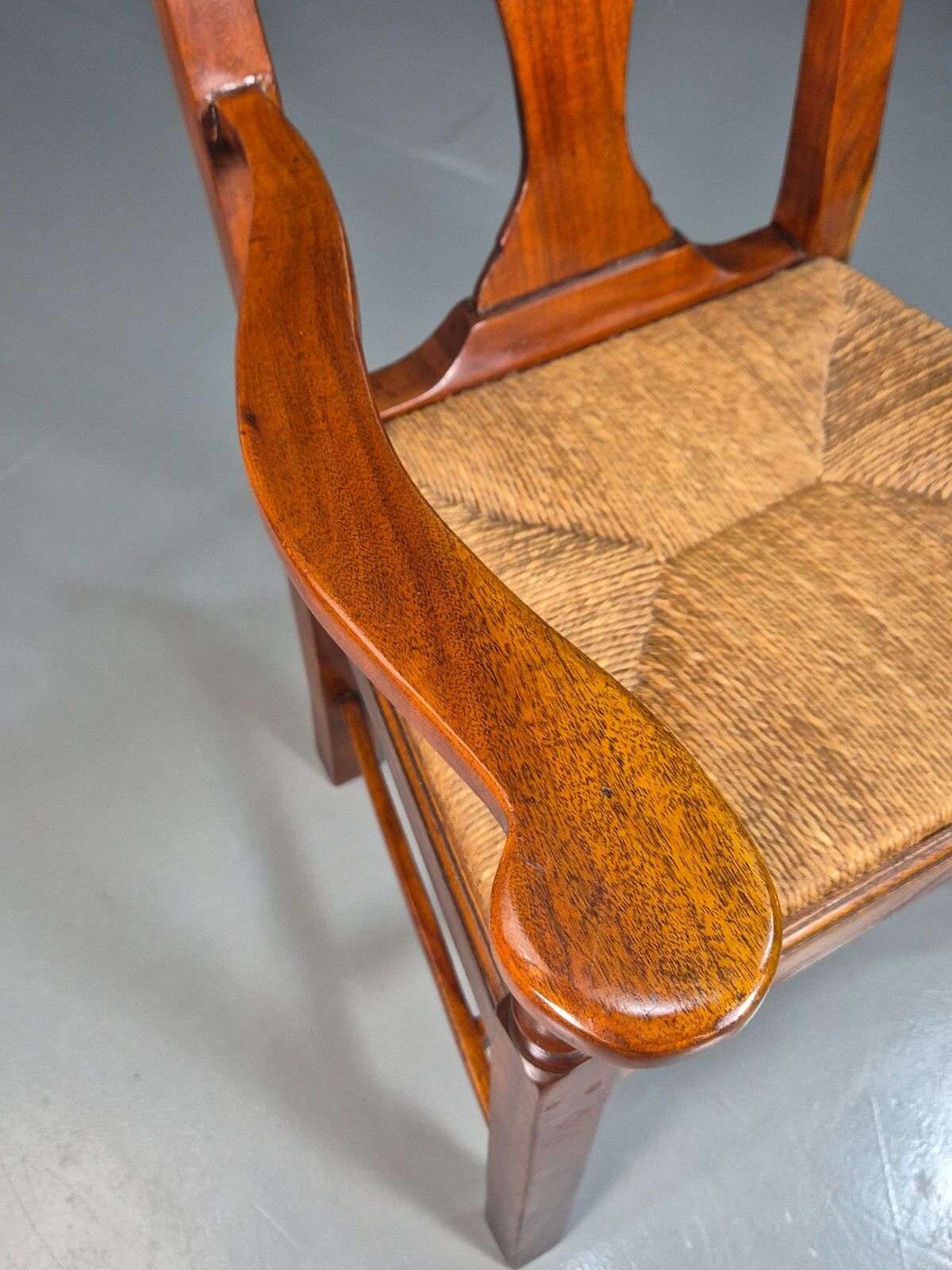 photo buy Vintage Elbow Chair String Seat Lyre Back Frame 1950s Reproduction Eb7879 Vcar