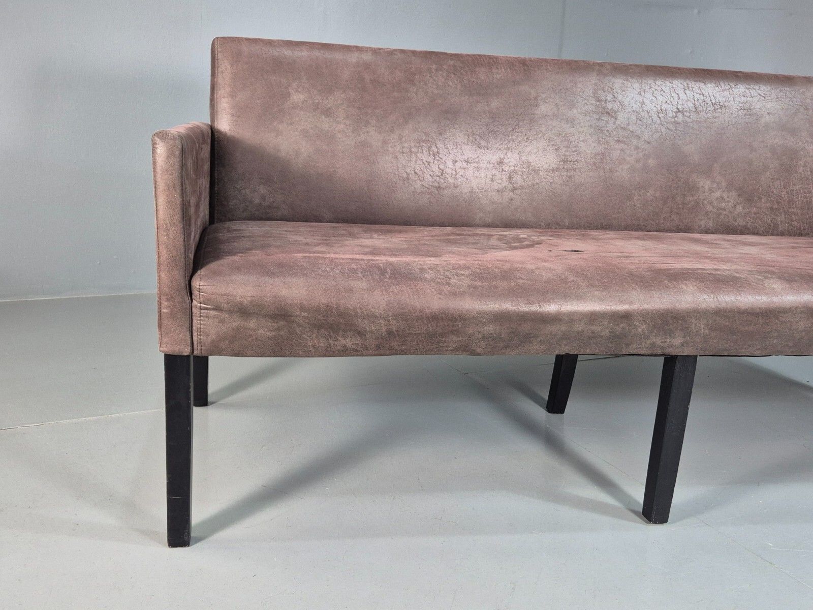 Danish Brown Suede Leather 3 Seat Sofa Eb7451 M3ss photo furniture