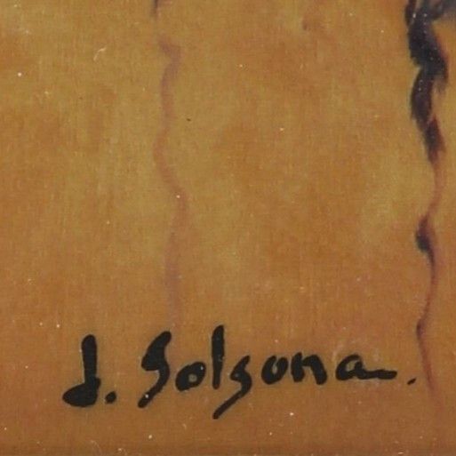 Oil On Board Behind Glass By J Solsona Sailing Boats At A Marina photo for sale