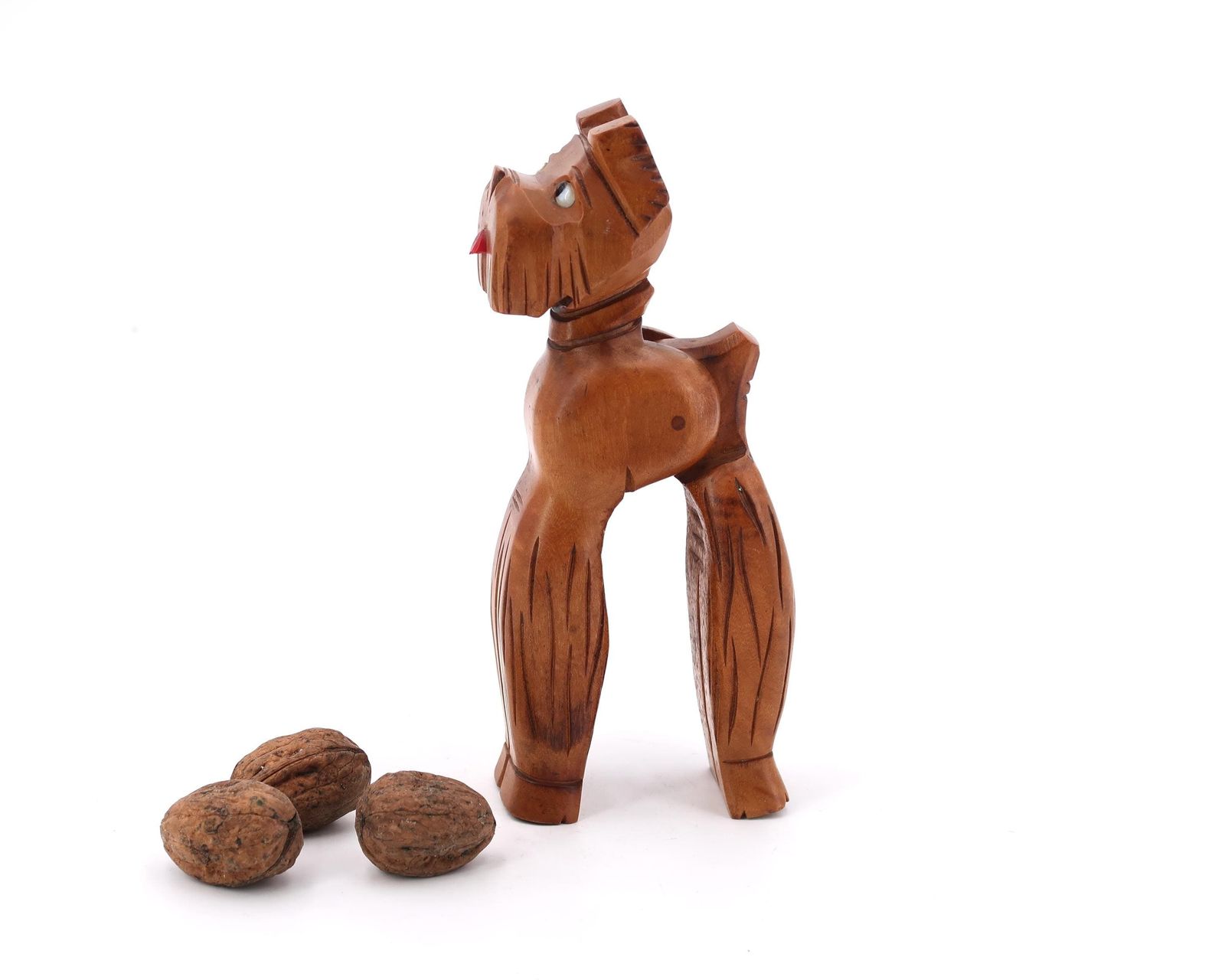 French Wooden Nutcracker, Fox Terrier Dog, 1950s / Animal, Wood, Sculpture