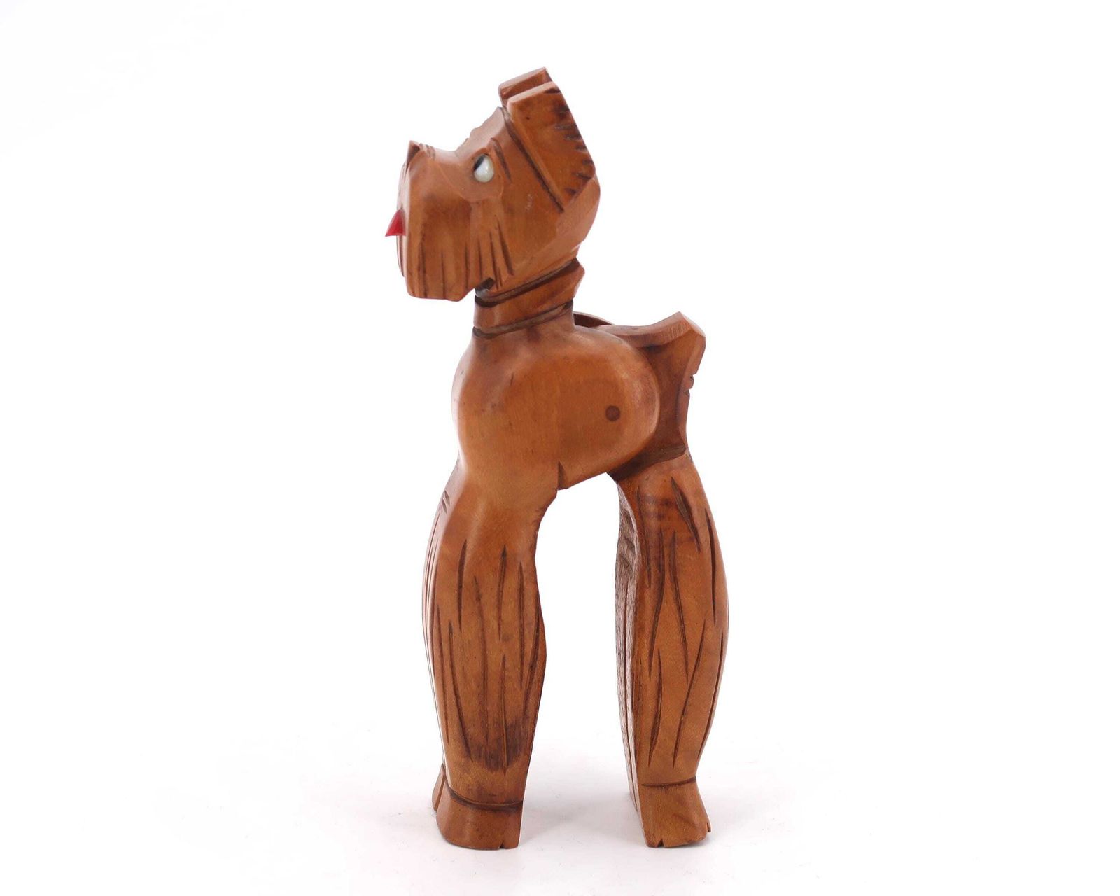 French Wooden Nutcracker, Fox Terrier Dog, 1950s / Animal, Wood, Sculpture photo for sale