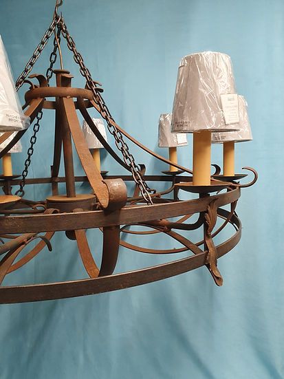 1 M Wide Large Steel Chandelier Mid 20th Century photo Lighting