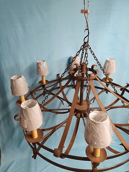 1 M Wide Large Steel Chandelier Mid 20th Century photo vinterior