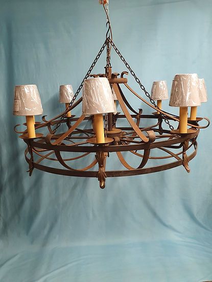 1 M Wide Large Steel Chandelier Mid 20th Century photo buy