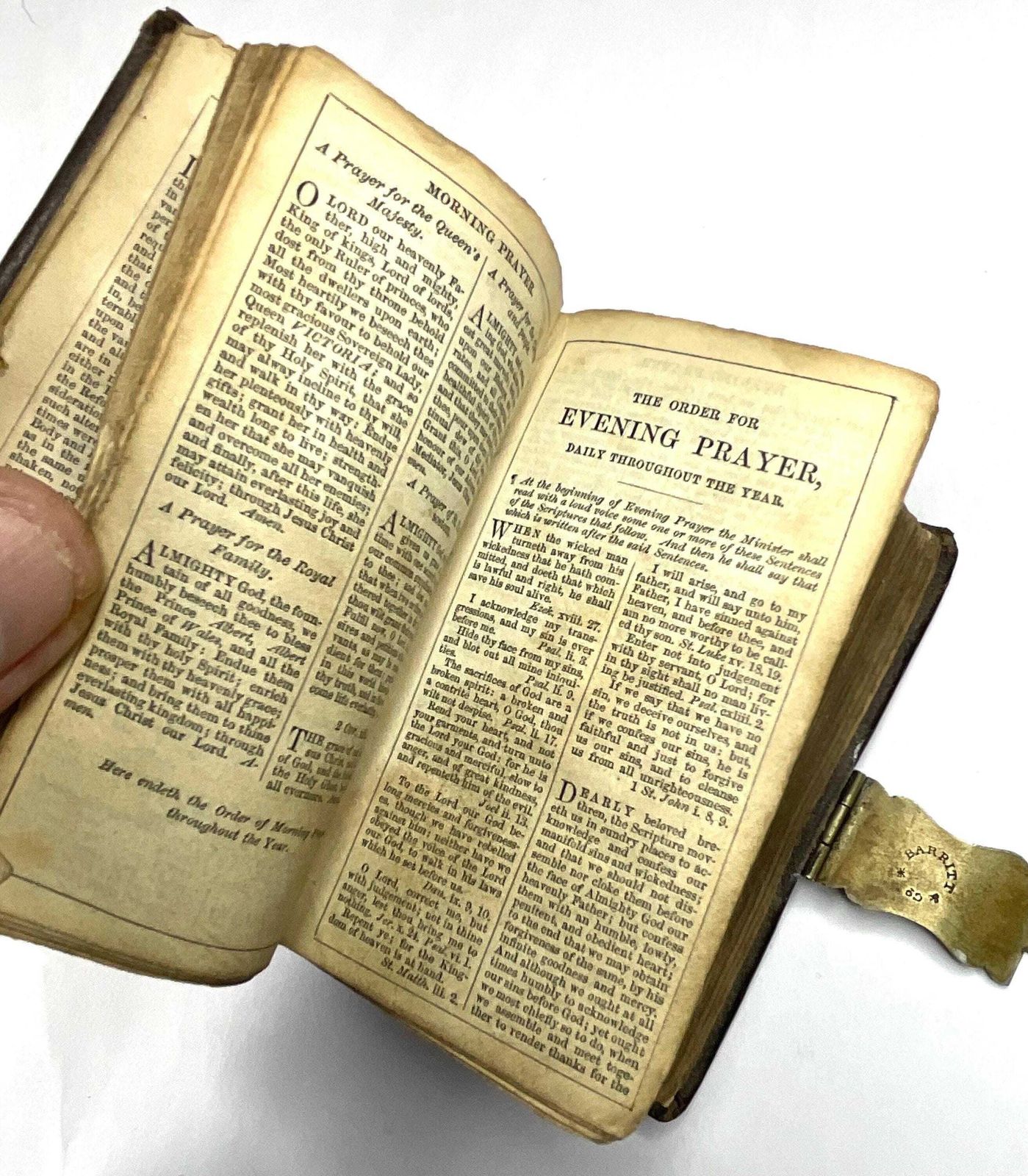 Antique 19th Century Church Service Book, Miniature Edition, 1854. photo vintage
