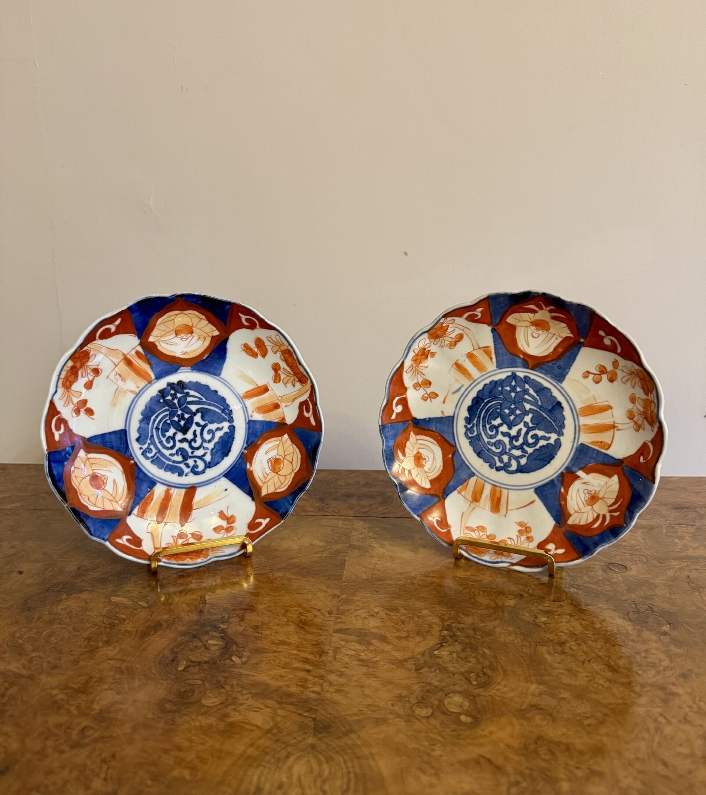 Lovely Pair Of Antique Japanese Imari Plates photo for sale