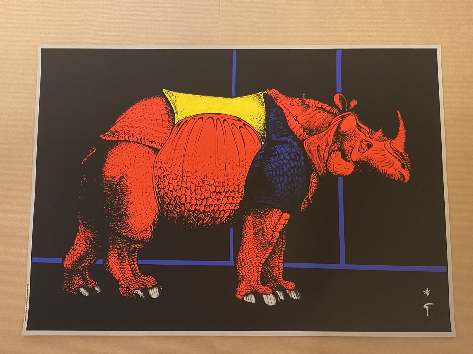 René Gruau, C.A. 1990s   Untitled (The Rhinoceros)   Original Screen Printing photo furniture