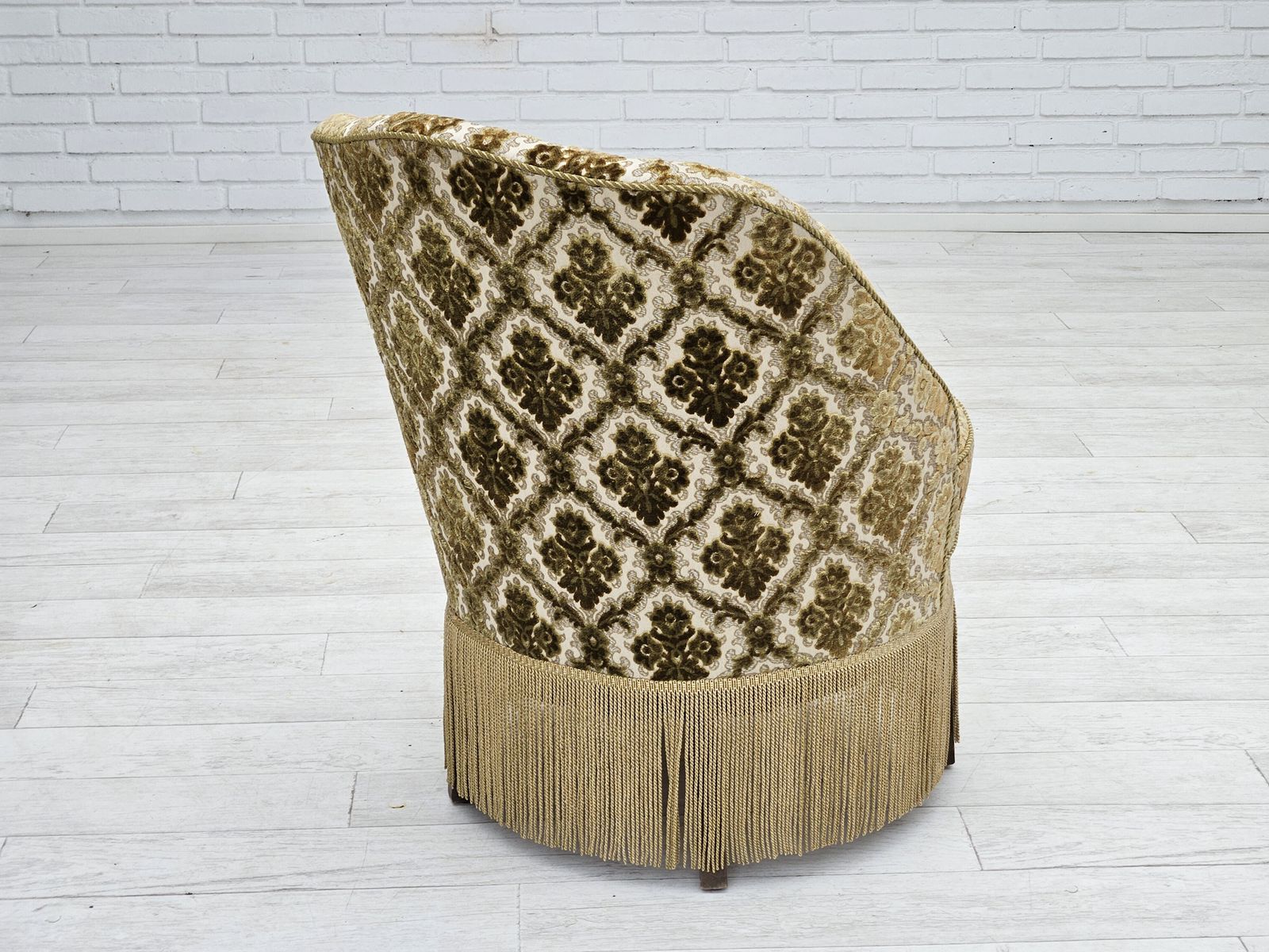 1950s, Danish Easy Chair, Furniture Velour, Ash Wood Legs. photo 870.0