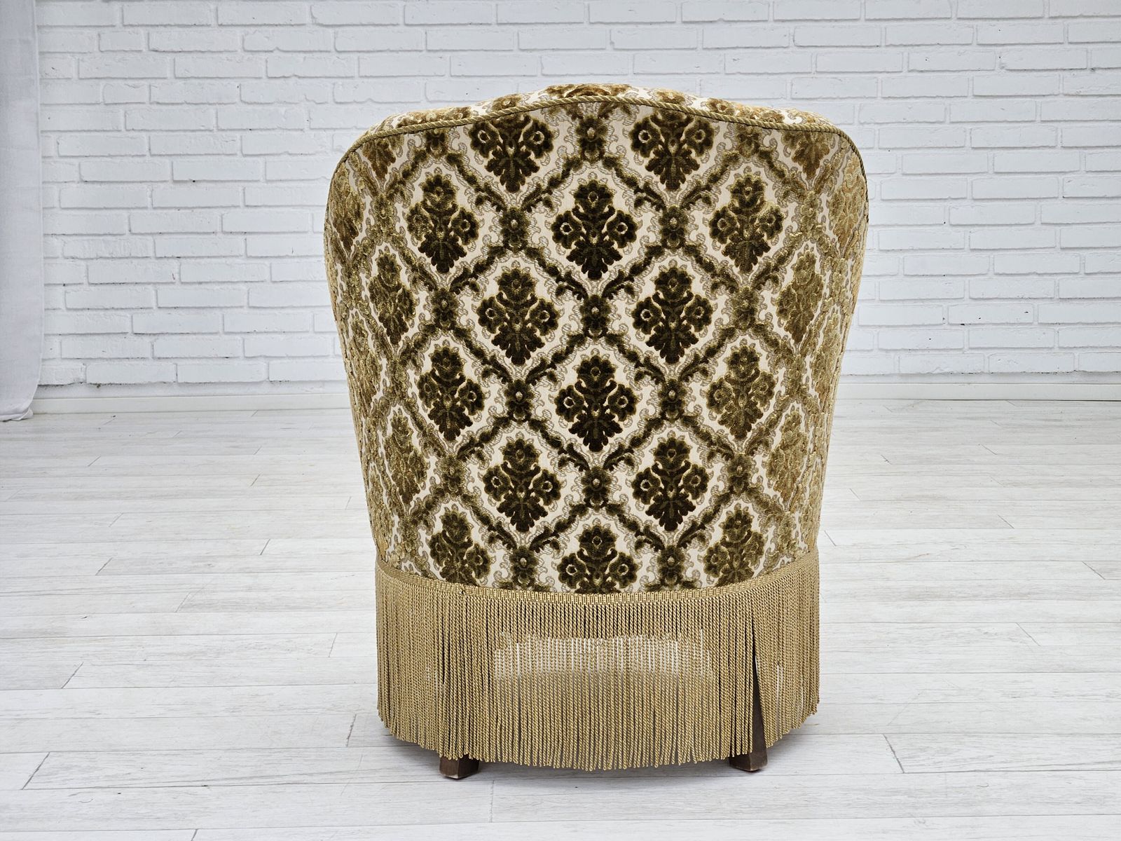 1950s, Danish Easy Chair, Furniture Velour, Ash Wood Legs. photo vinterior