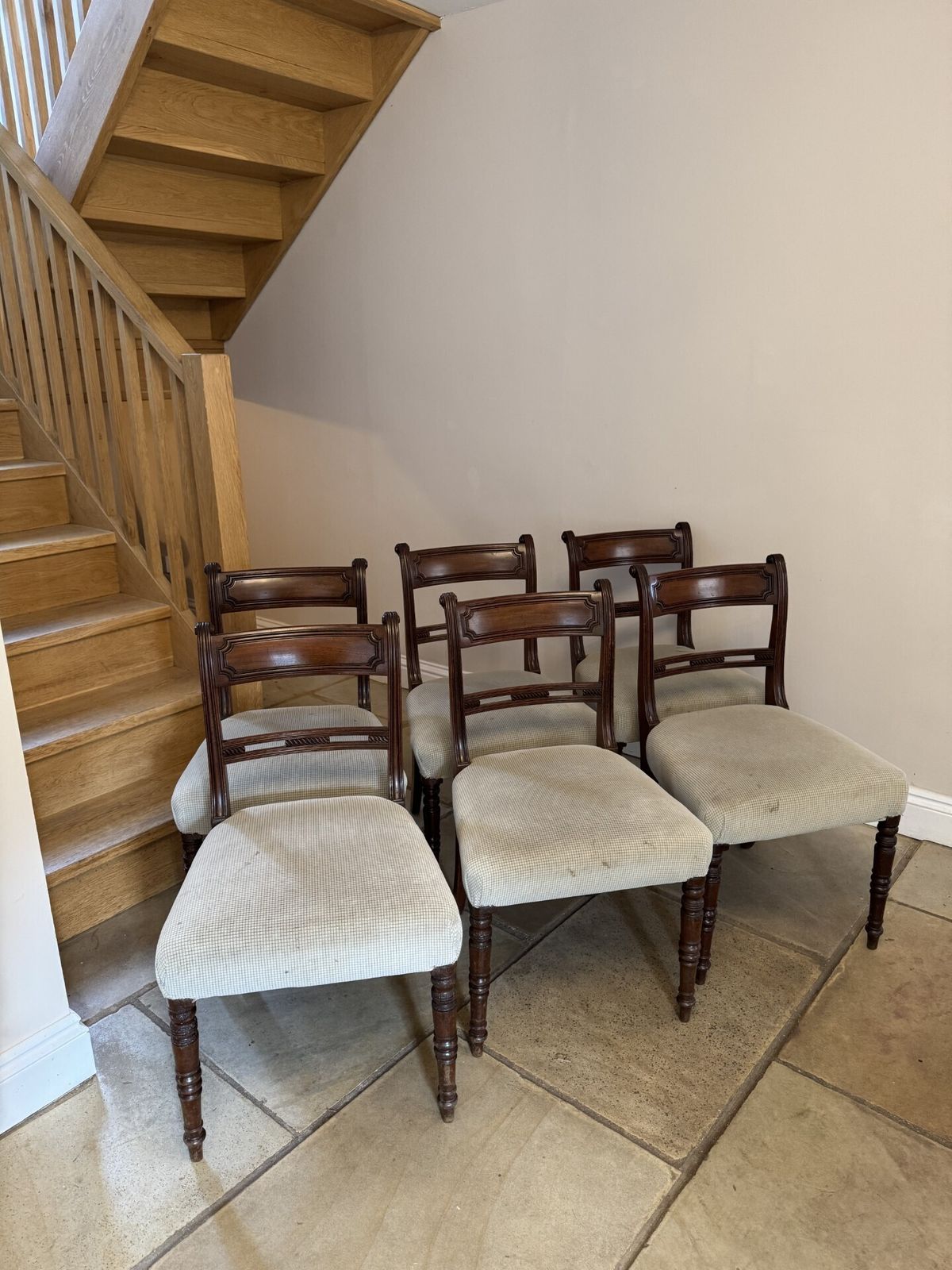 Set Of Six Antique George III Quality Mahogany Dining Chairs photo furniture