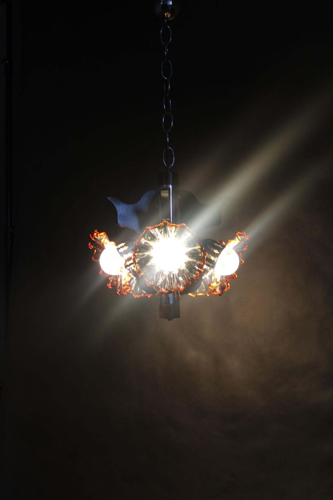photo vinterior 1970s Chandelier With Murano Glass Shades, Italy