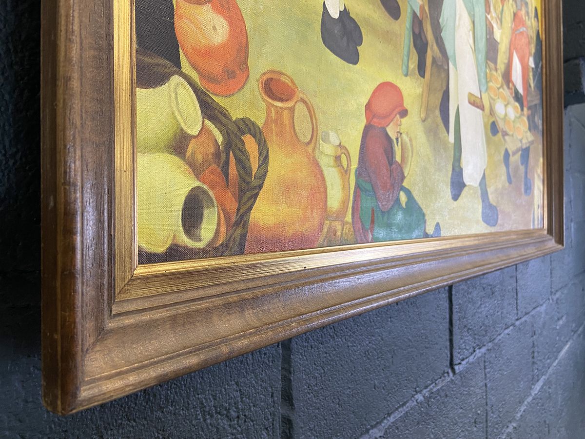Large French Oil On Canvas Painting. Pieter Bruegel The Elder Reproduction. photo buy