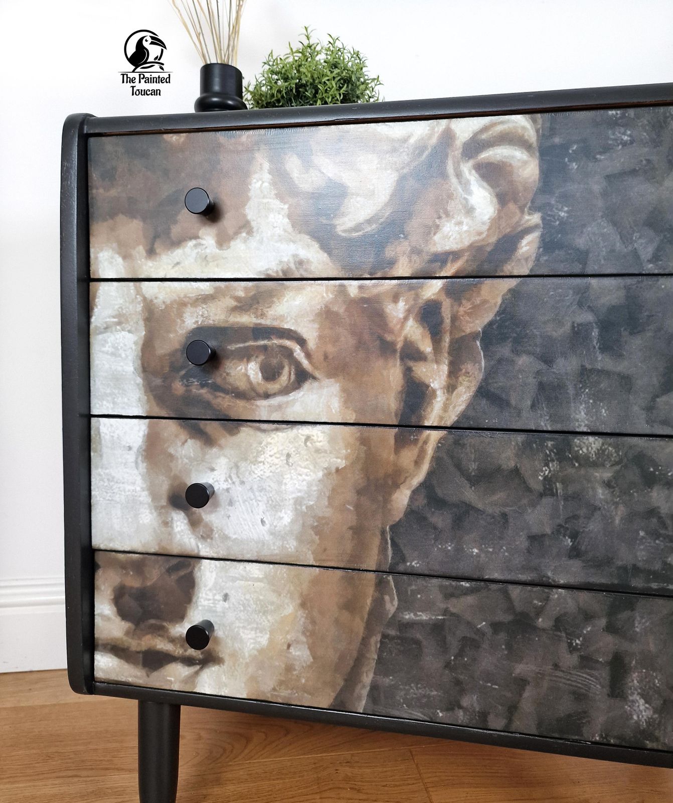 Black Mid Century Chest Of Drawers With David photo Furniture