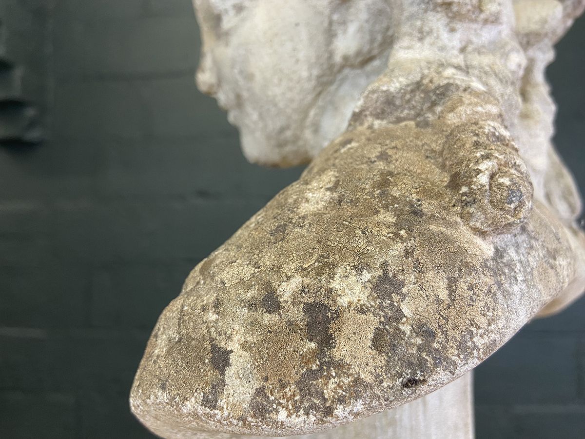 French Cast Stone Bust Of A Girl photo vinterior