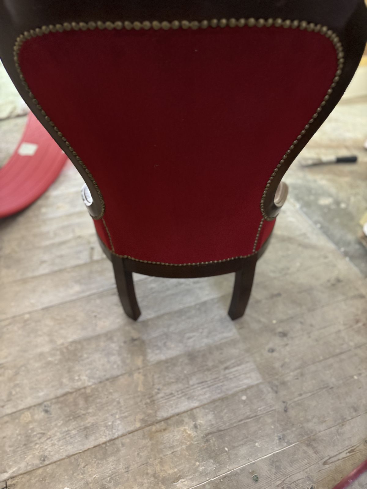 Red Velvet Victorian Nursing Chair photo for sale