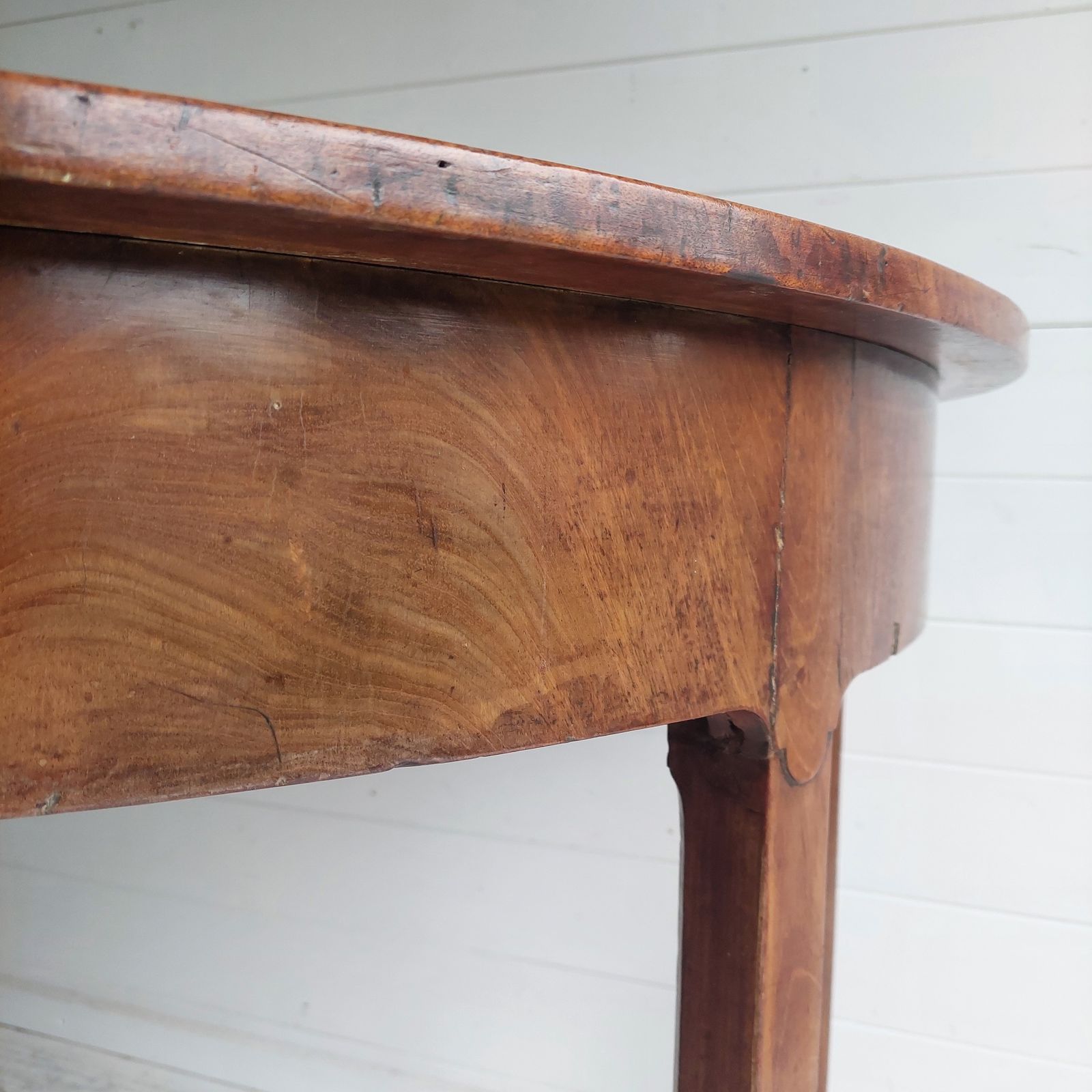 photo vinterior Georgian Mahogany Demi Lune Console Table Antique Table Halfmoon Hall Table, 1800s