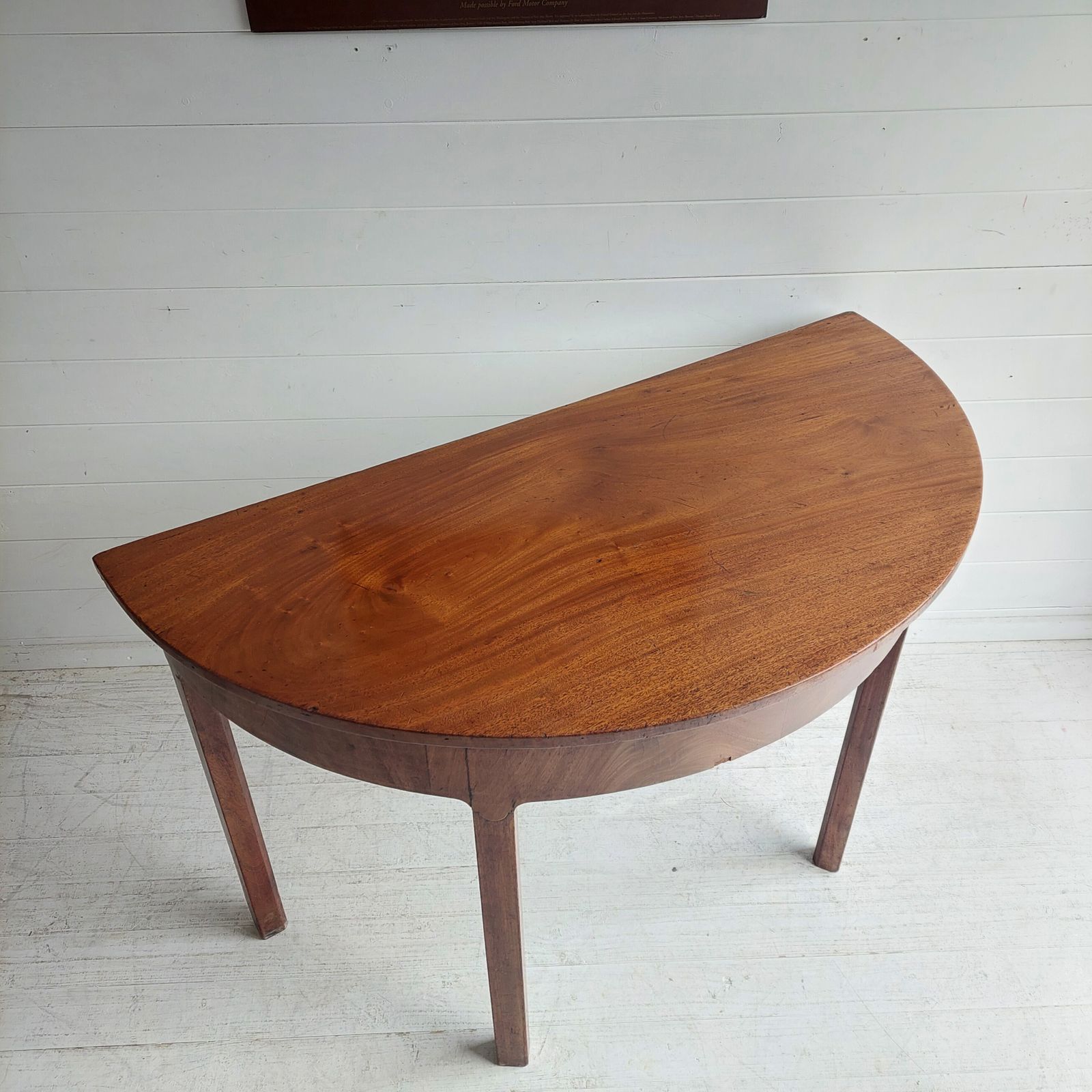 Georgian Mahogany Demi Lune Console Table Antique Table Halfmoon Hall Table, 1800s photo for sale