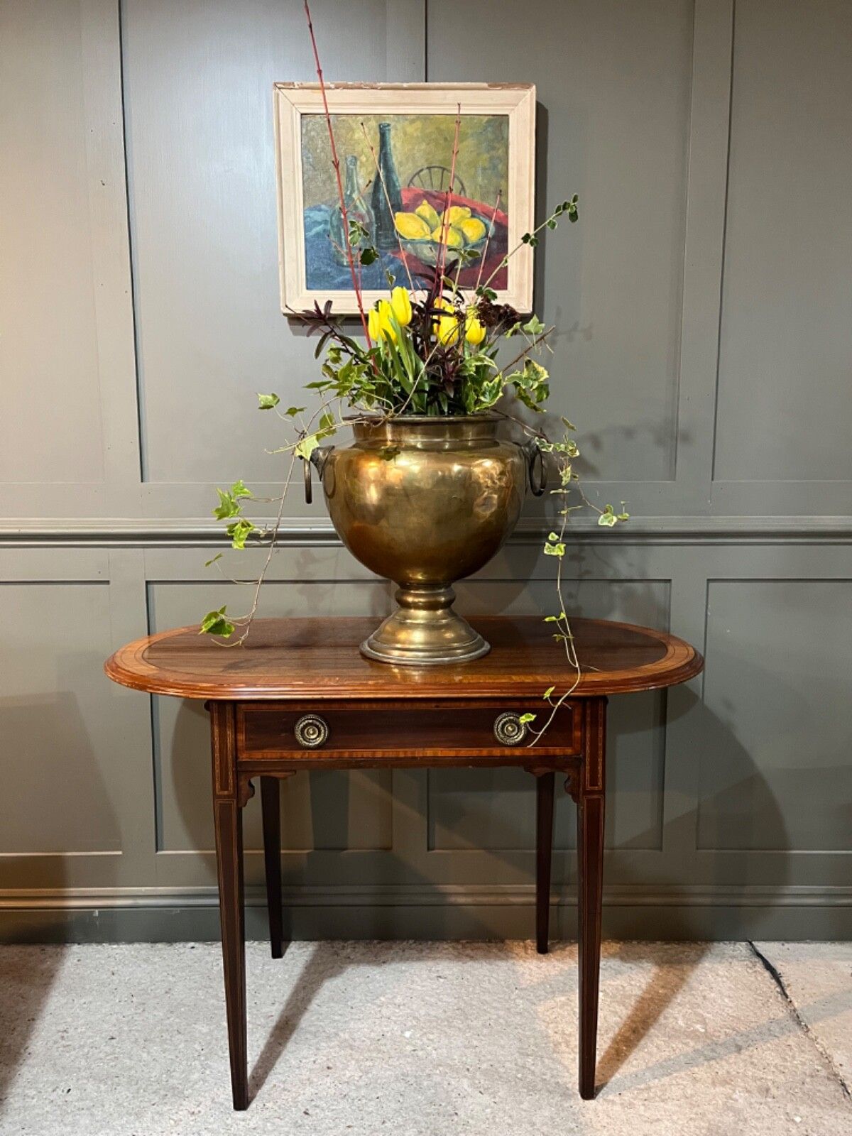 Antique Table Inlaid Circa Mid 1800’s Satin Wood & Mahogany