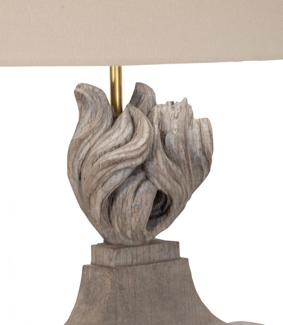 19th Century Swedish Carved Wooden Flambé Lamp photo vinterior