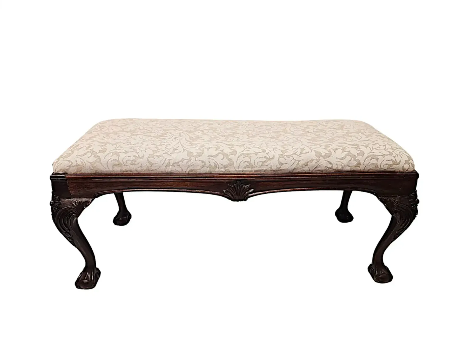 A Gorgeous 20th Century Long Stool With Ball And Claw Detail photo Furniture