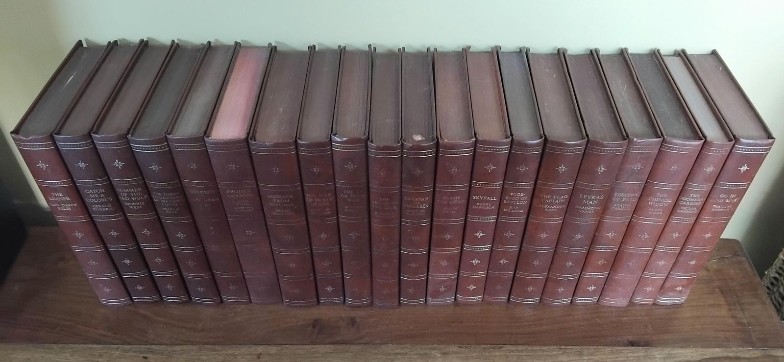 A Wonderful Decorative Collection Of 20 Novels With Beautiful Rich Brown Gilded Covers, Companion Book Club, 1970's photo vintage