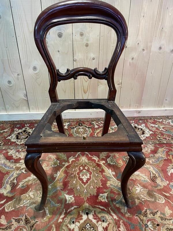 Suite De 6 Chaises Louis XV En Acajou photo vintage