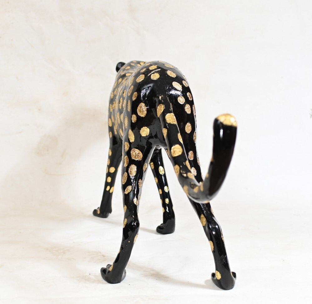 Bronze Black Panther Statue Art Deco Cat photo vintage