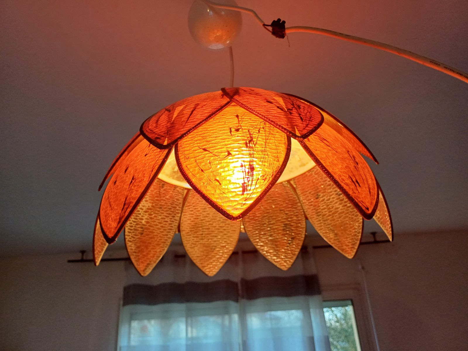 Vintage Transparent Brown Plastic Pendant Lamp photo for sale