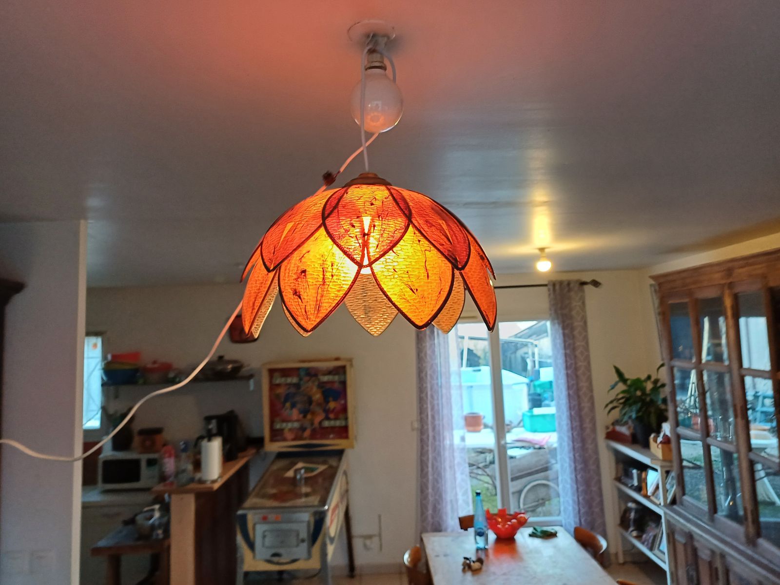 Vintage Transparent Brown Plastic Pendant Lamp photo Lighting