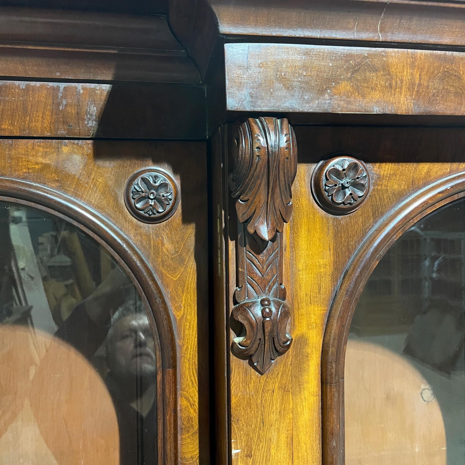 Victorian Large 4 Door Glazed Mahogany Bookcase With Lower Storage Cupboards photo Furniture