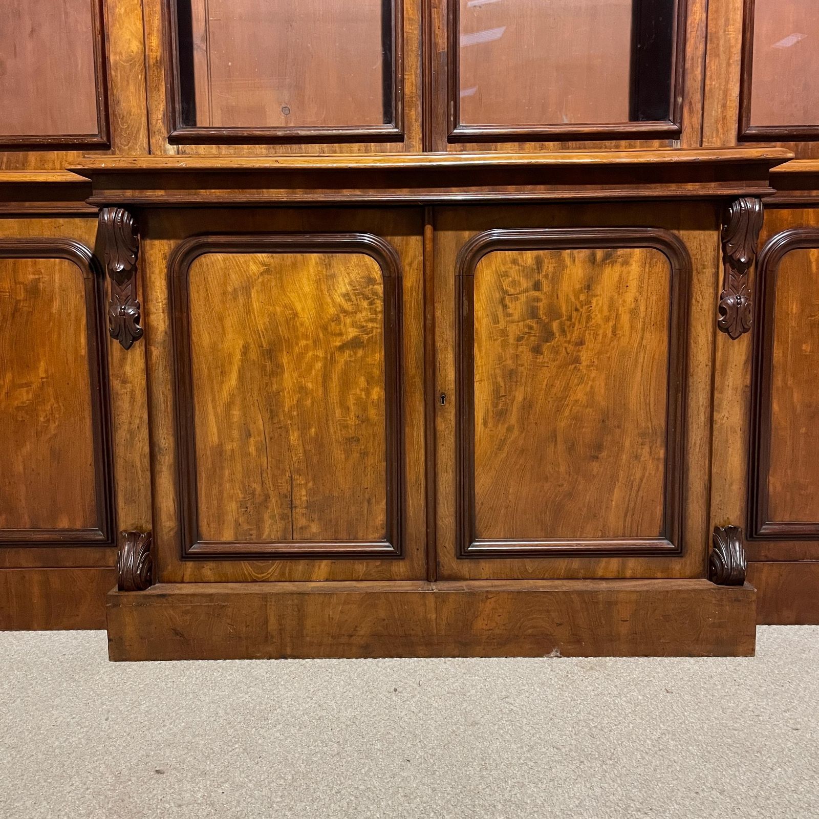 Victorian Large 4 Door Glazed Mahogany Bookcase With Lower Storage Cupboards photo buy