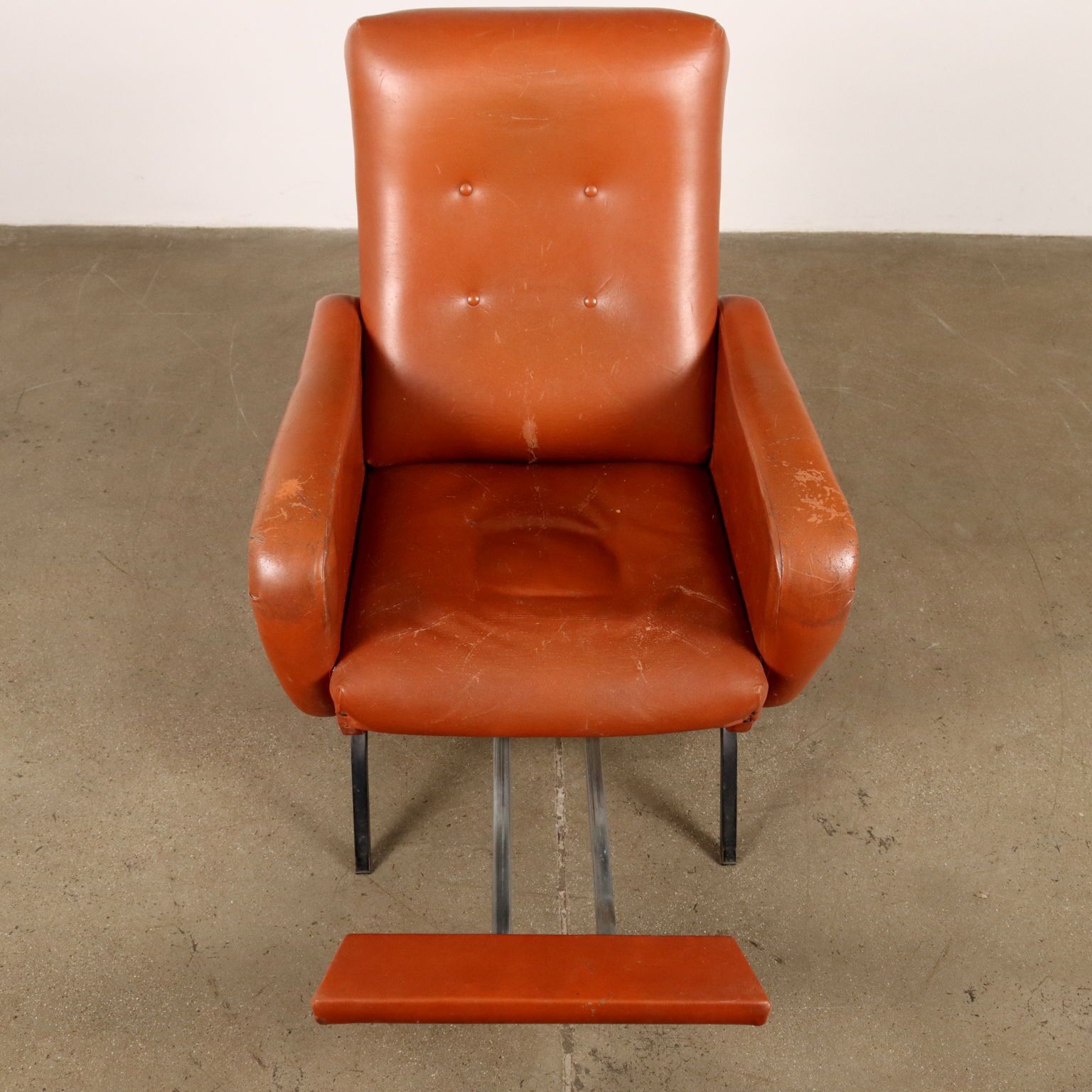 Vintage Armchair From The 1970s Foam Upholstery Leatherette Metal photo buy