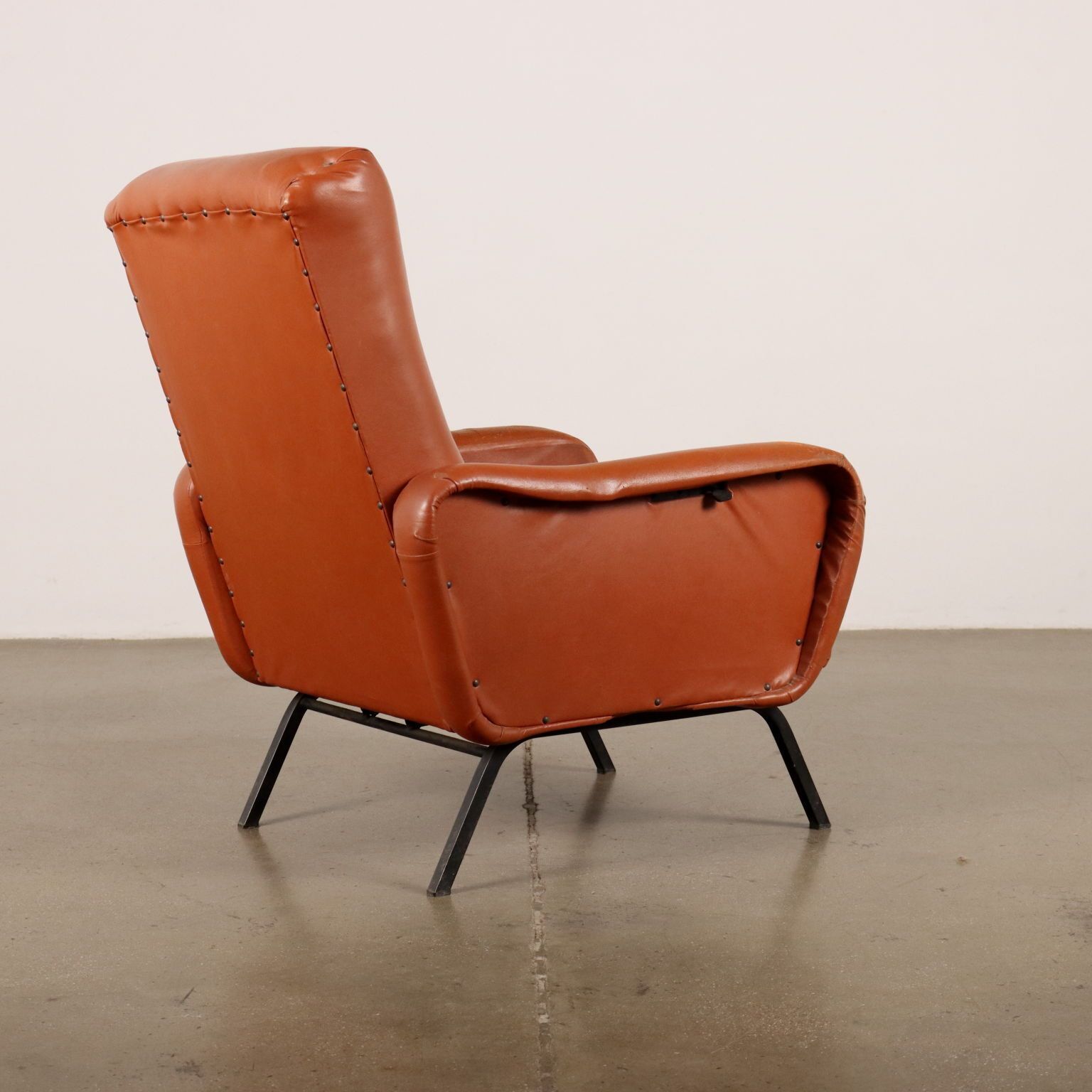 Furniture Vintage Armchair From The 1970s Foam Upholstery Leatherette Metal photo