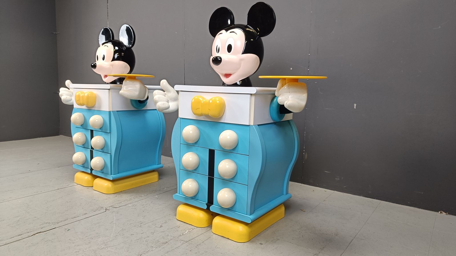 Pair Of Rare Mickey Mouse Chest Of Drawers From Starform, France, 1988 photo buy