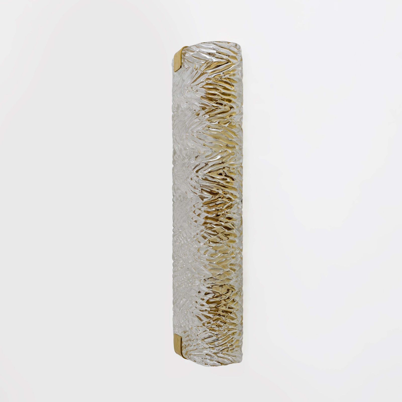 Pair Of Modern Italian Brass And Murano Glass Textured Wall Sconces photo 2886.0