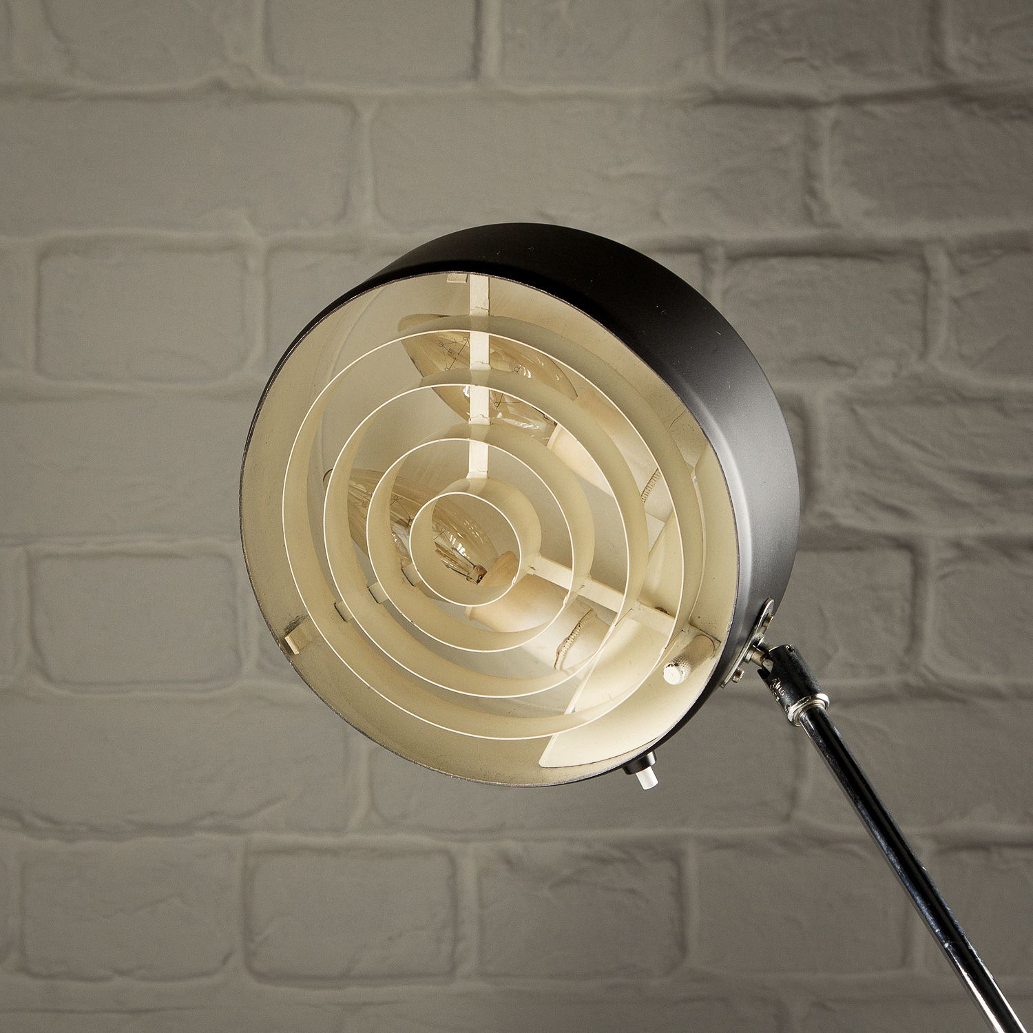Simris Desk Lamp In Black Leather And Chrome, Anders Pehrson, Sweden, 1970s photo vinterior