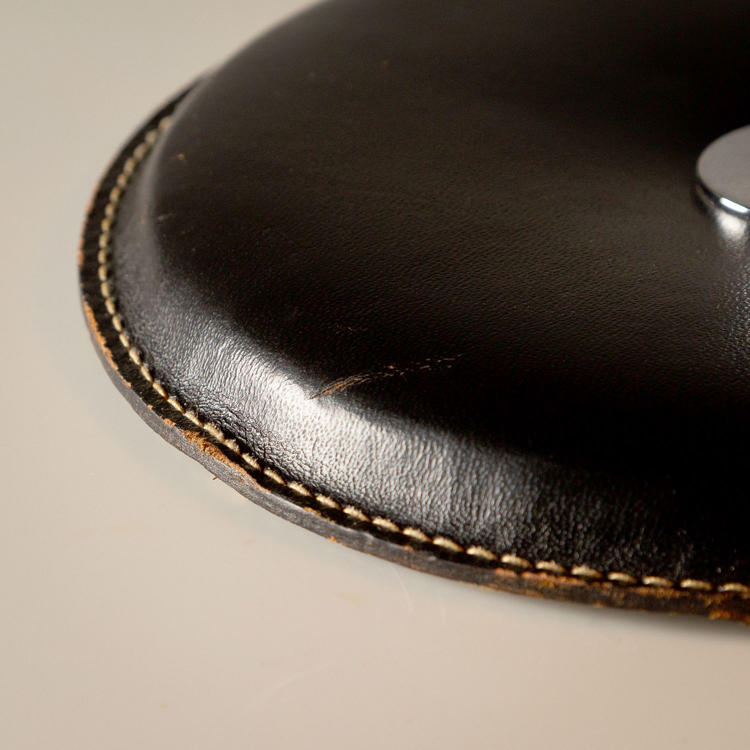 photo buy Simris Desk Lamp In Black Leather And Chrome, Anders Pehrson, Sweden, 1970s