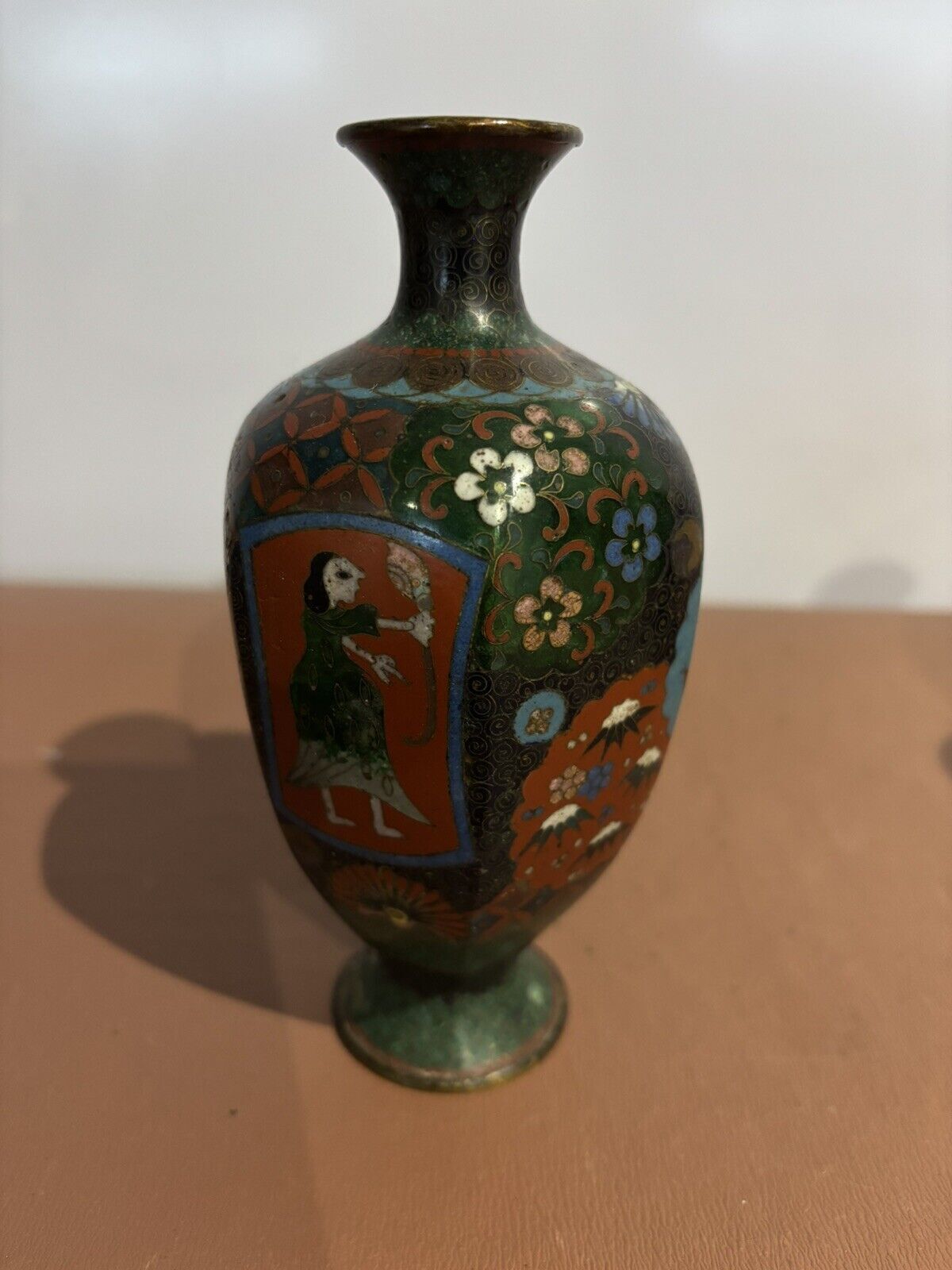 photo for sale Antique Cloisonné Vases. Good Quality And Highly Decorated.
