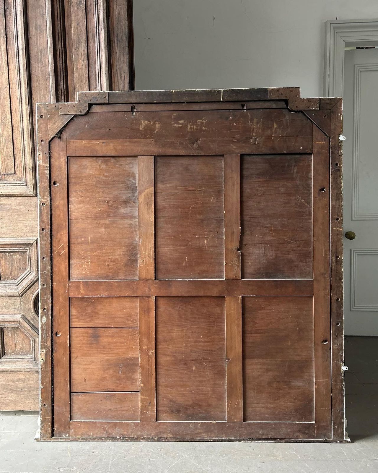 Large 19thc Painted Overmantel Mirror With Original Mercury Plate photo vinterior